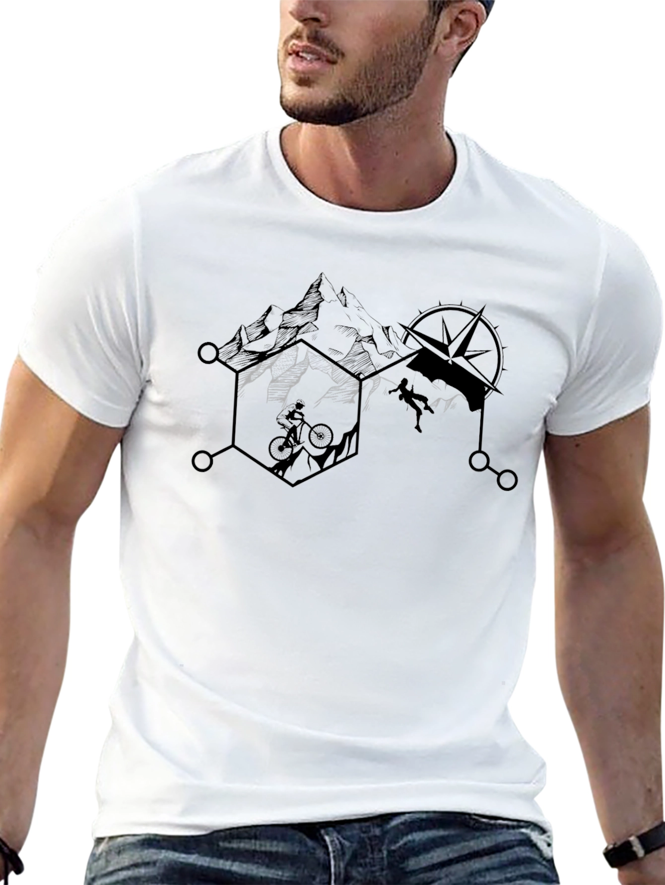 Adventure Design T-Shirt - Mountain Biker & Climber