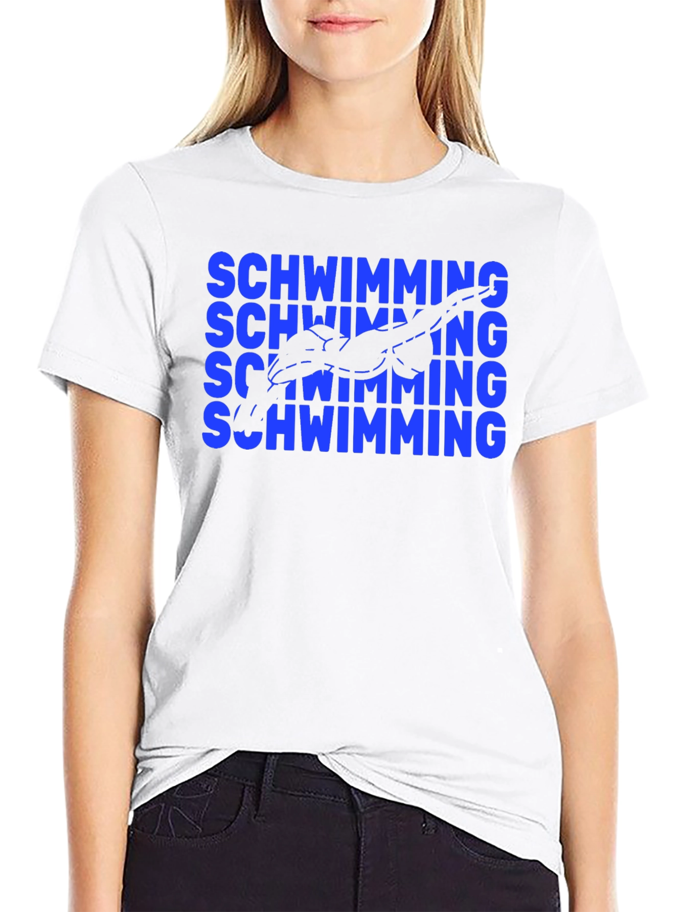 Swimming T-Shirt - Blue Swimmer Design Tee