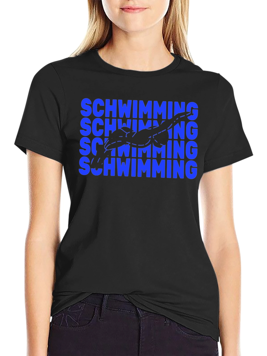 Swimming T-Shirt - Blue Swimmer Design Tee
