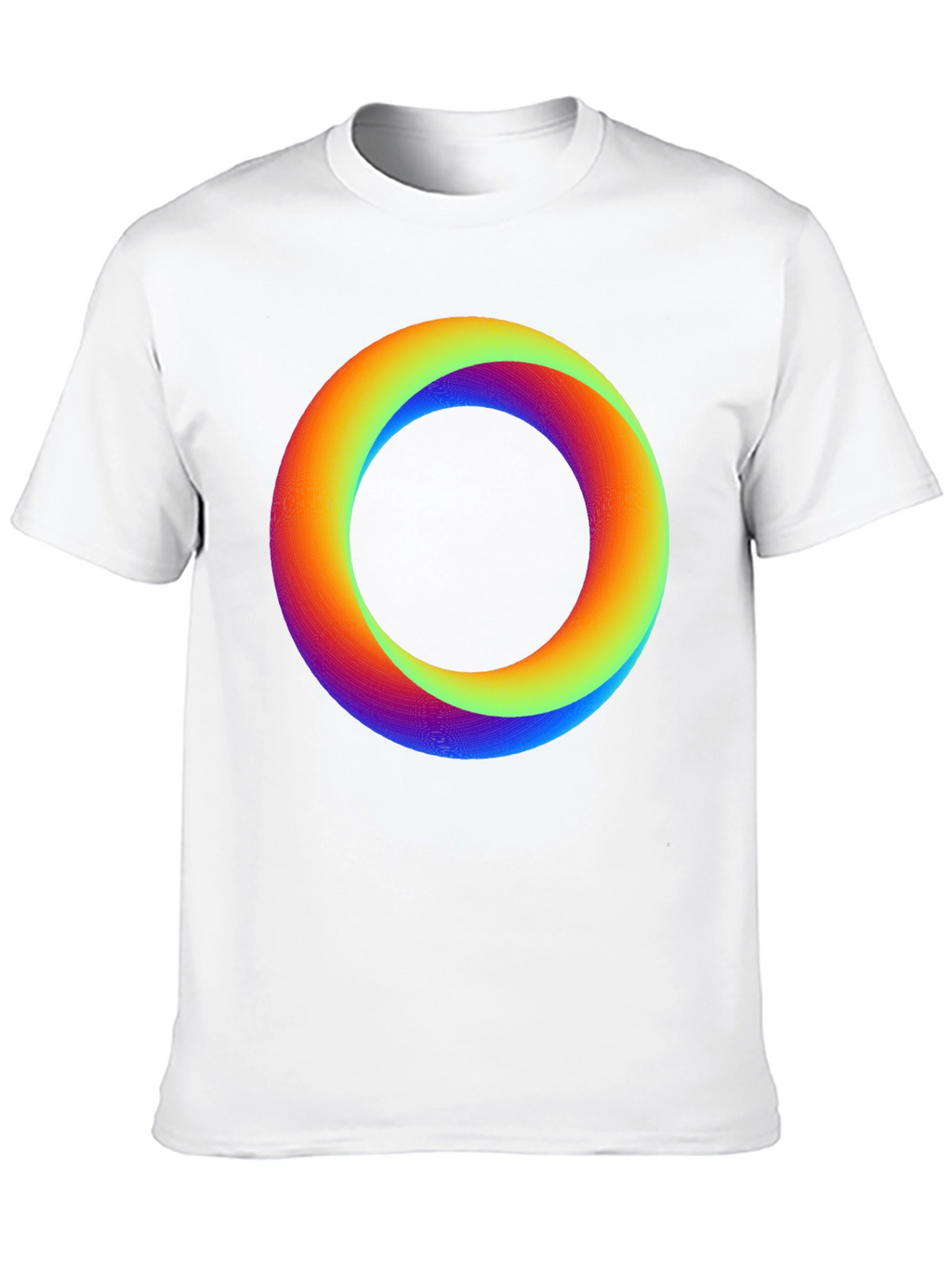 Rainbow Gradient Circle Graphic Black T-Shirt