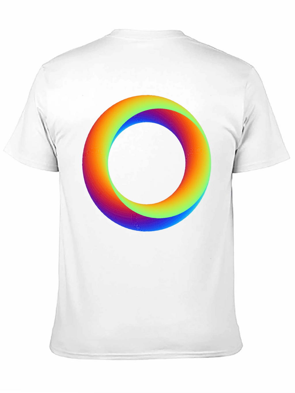 Rainbow Gradient Circle Graphic Black T-Shirt
