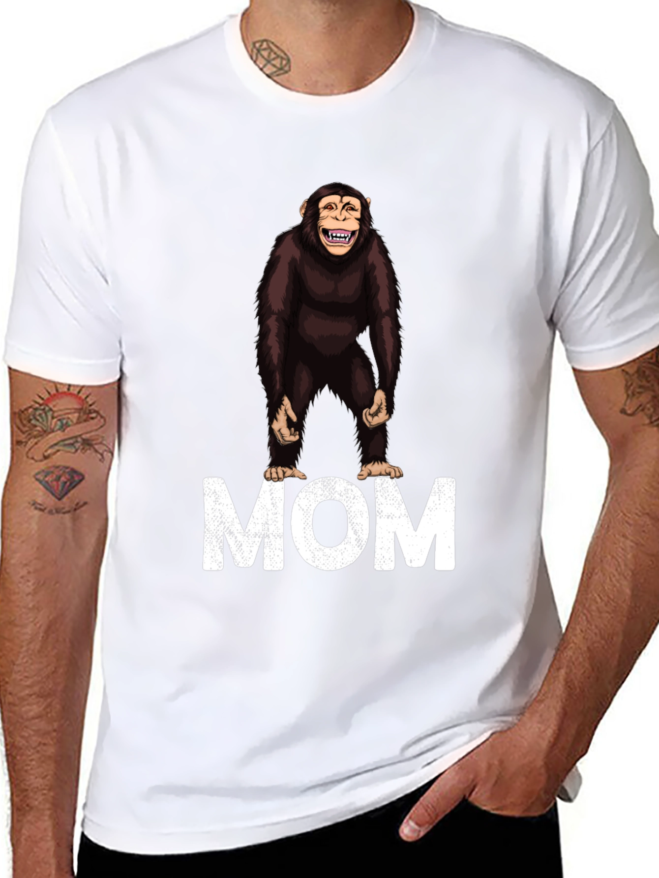 Chimpanzee Mom Graphic T-Shirt - Unique Design