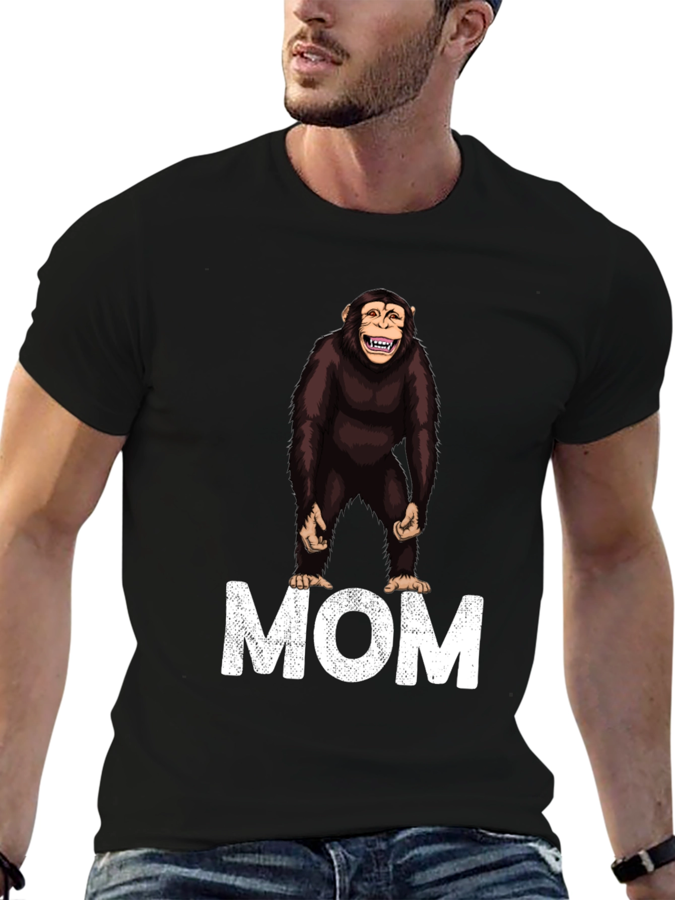 Chimpanzee Mom Graphic T-Shirt - Unique Design
