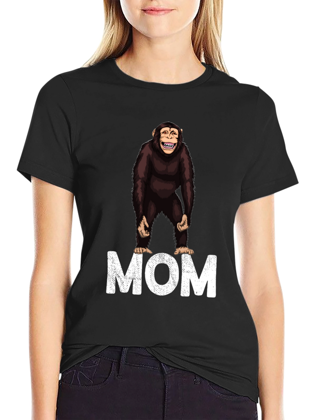 Chimpanzee Mom Graphic T-Shirt - Unique Design
