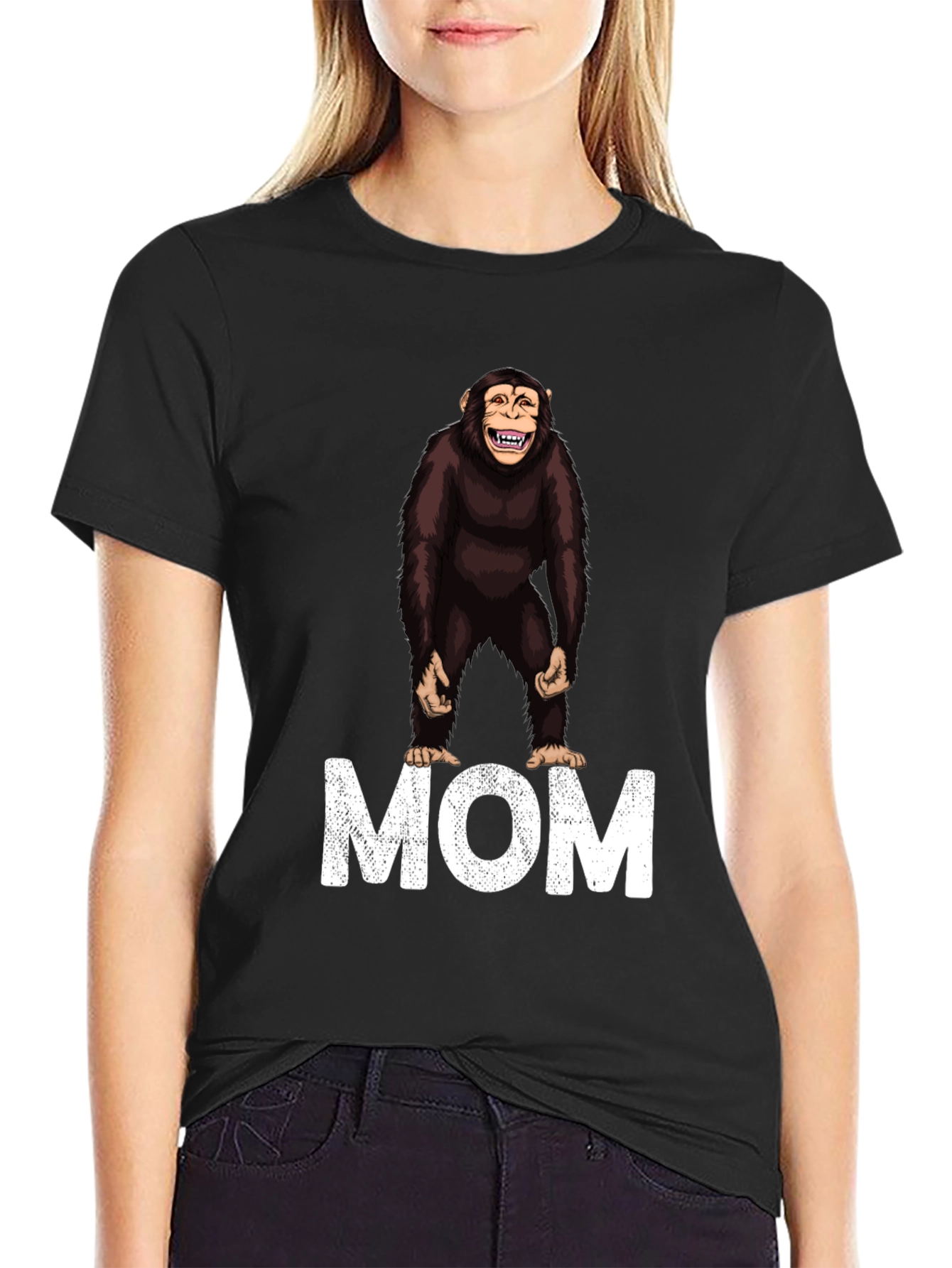 Chimpanzee Mom Graphic T-Shirt - Unique Design