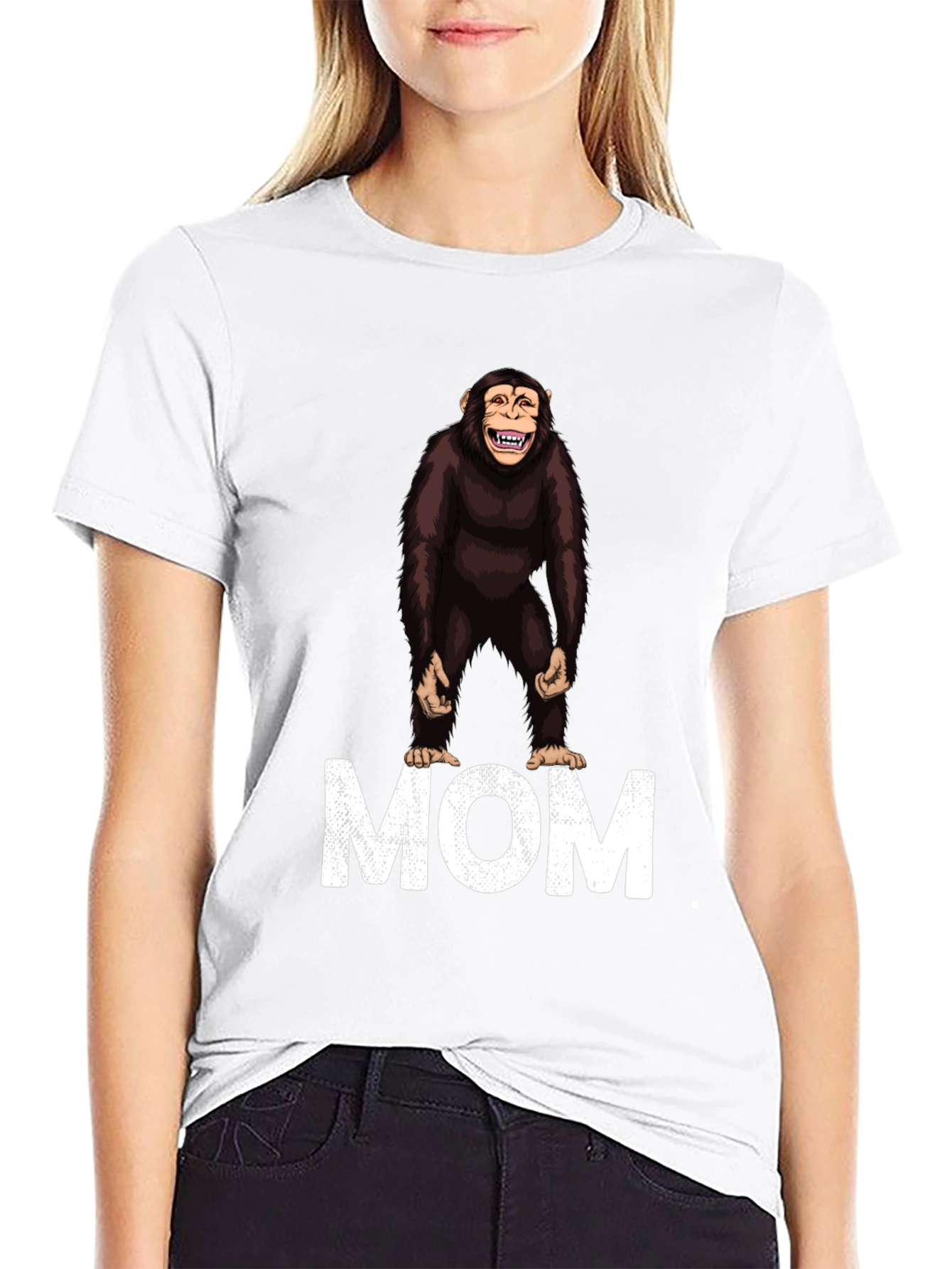Chimpanzee Mom Graphic T-Shirt - Unique Design