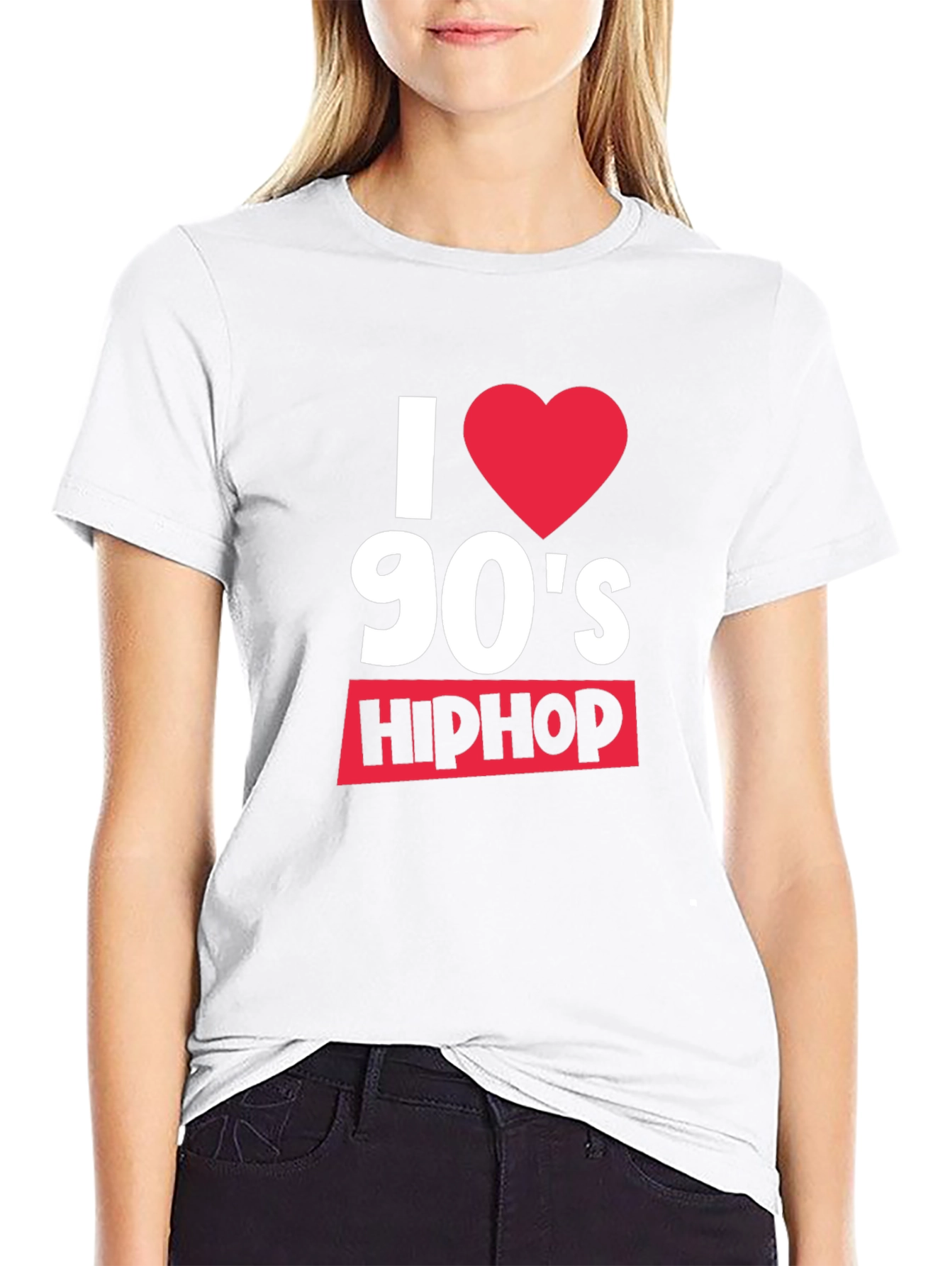 I Heart 90s Hip Hop Black T-Shirt