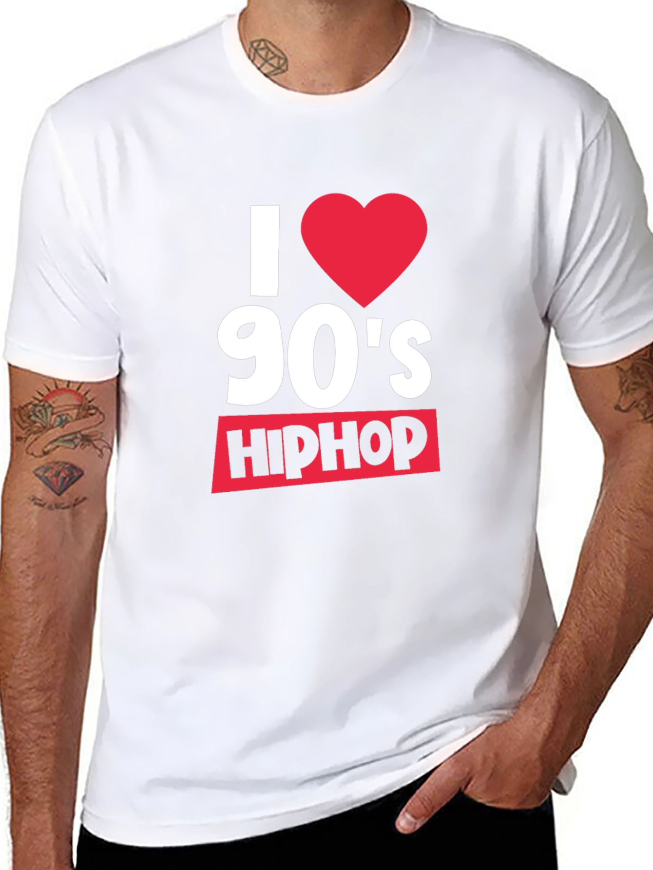 I Heart 90s Hip Hop Black T-Shirt