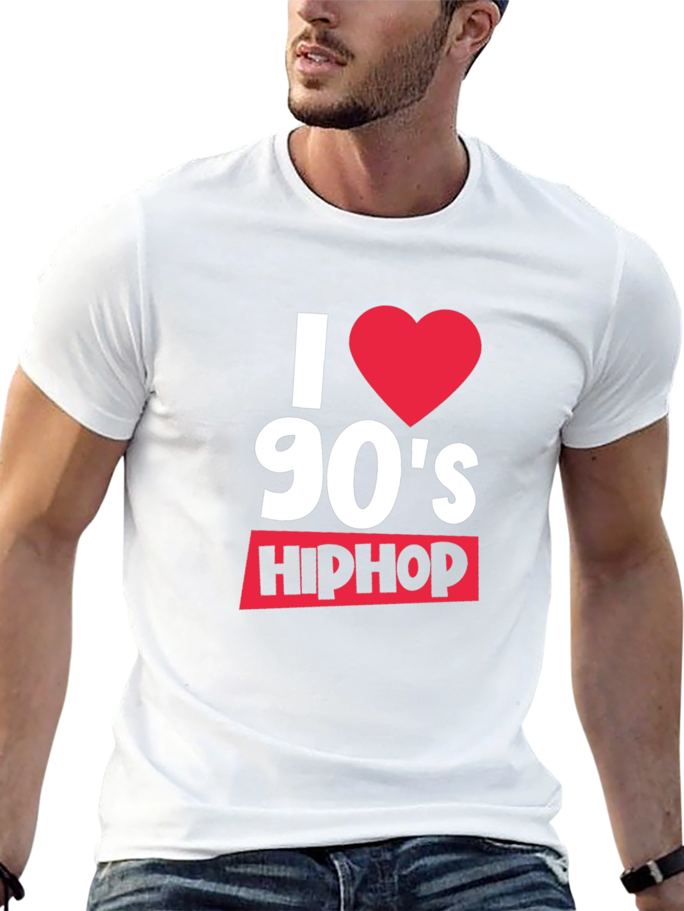 I Heart 90s Hip Hop Black T-Shirt