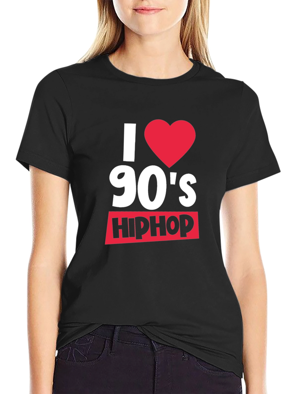 I Heart 90s Hip Hop Black T-Shirt