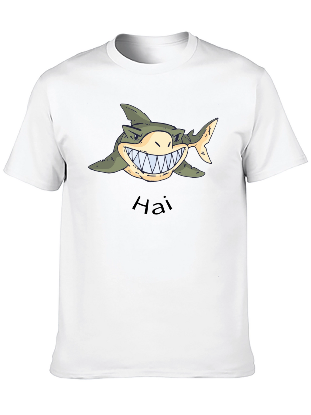 Mens Black Graphic Tee - Shark Hai Design