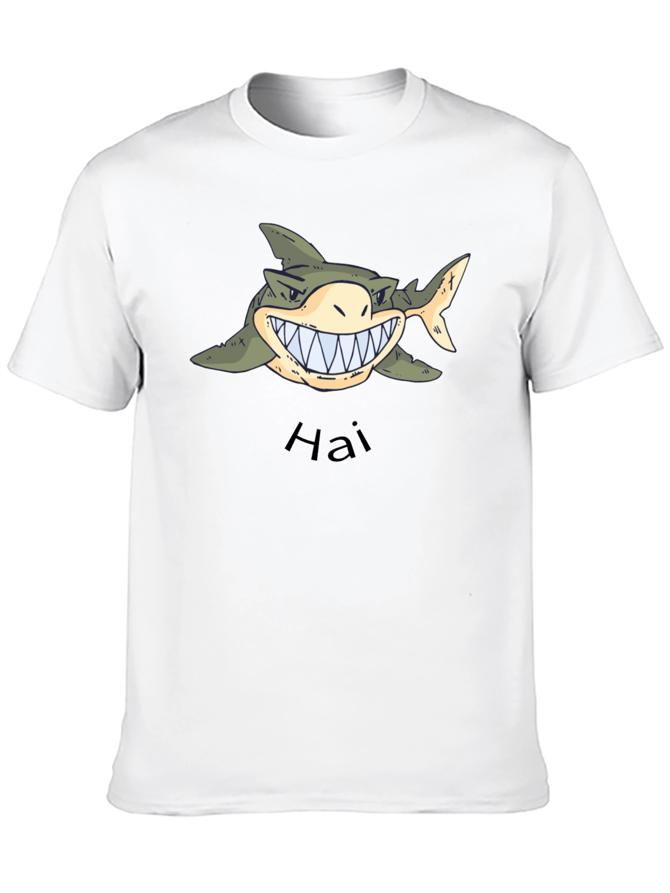 Mens Black Graphic Tee - Shark Hai Design