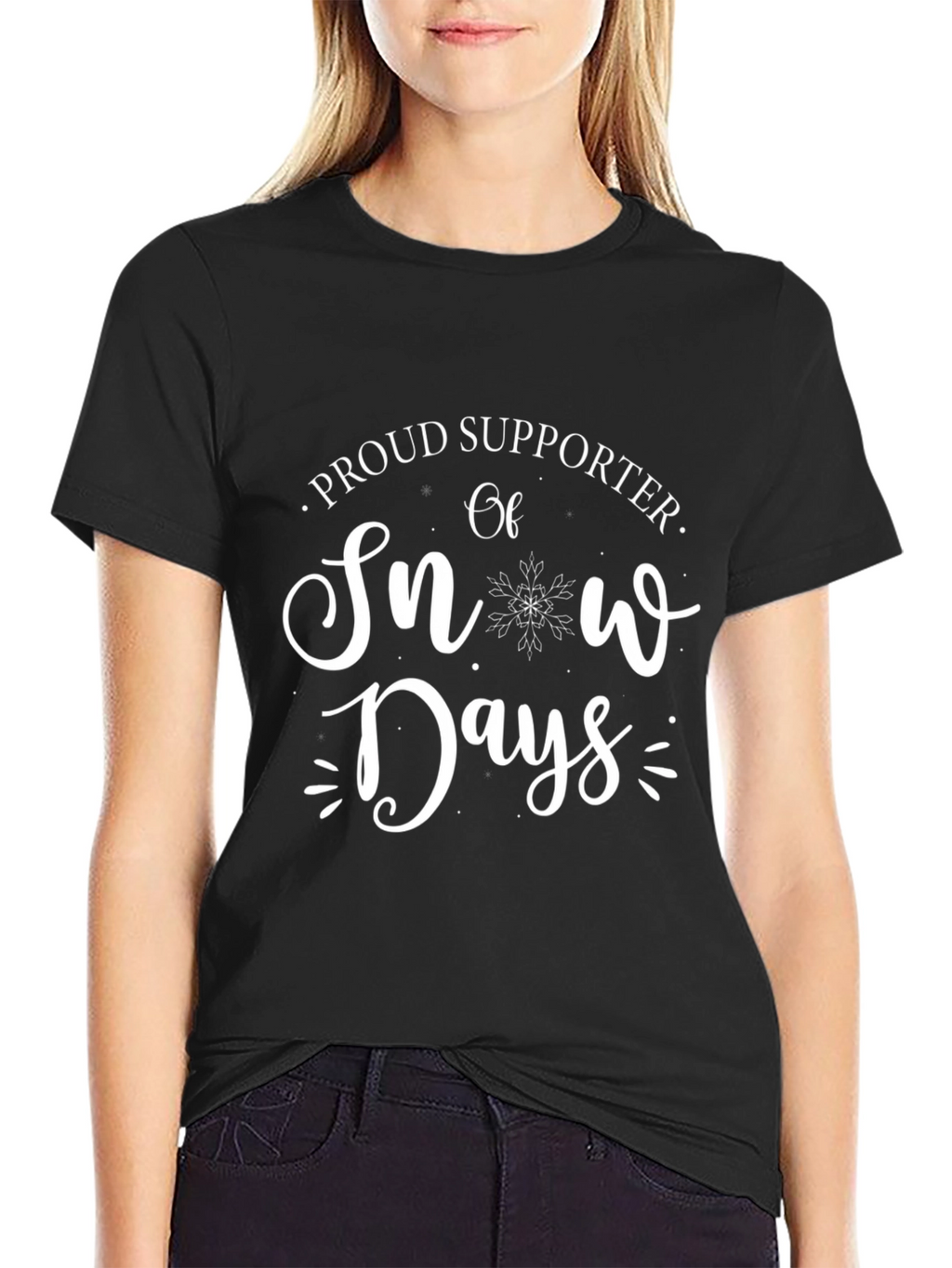 Proud Supporter of Snow Days Black T-Shirt