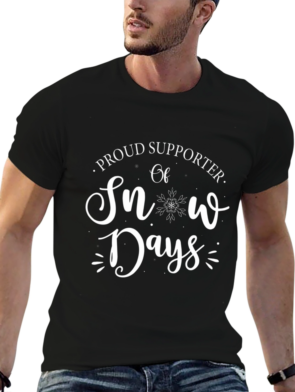 Proud Supporter of Snow Days Black T-Shirt