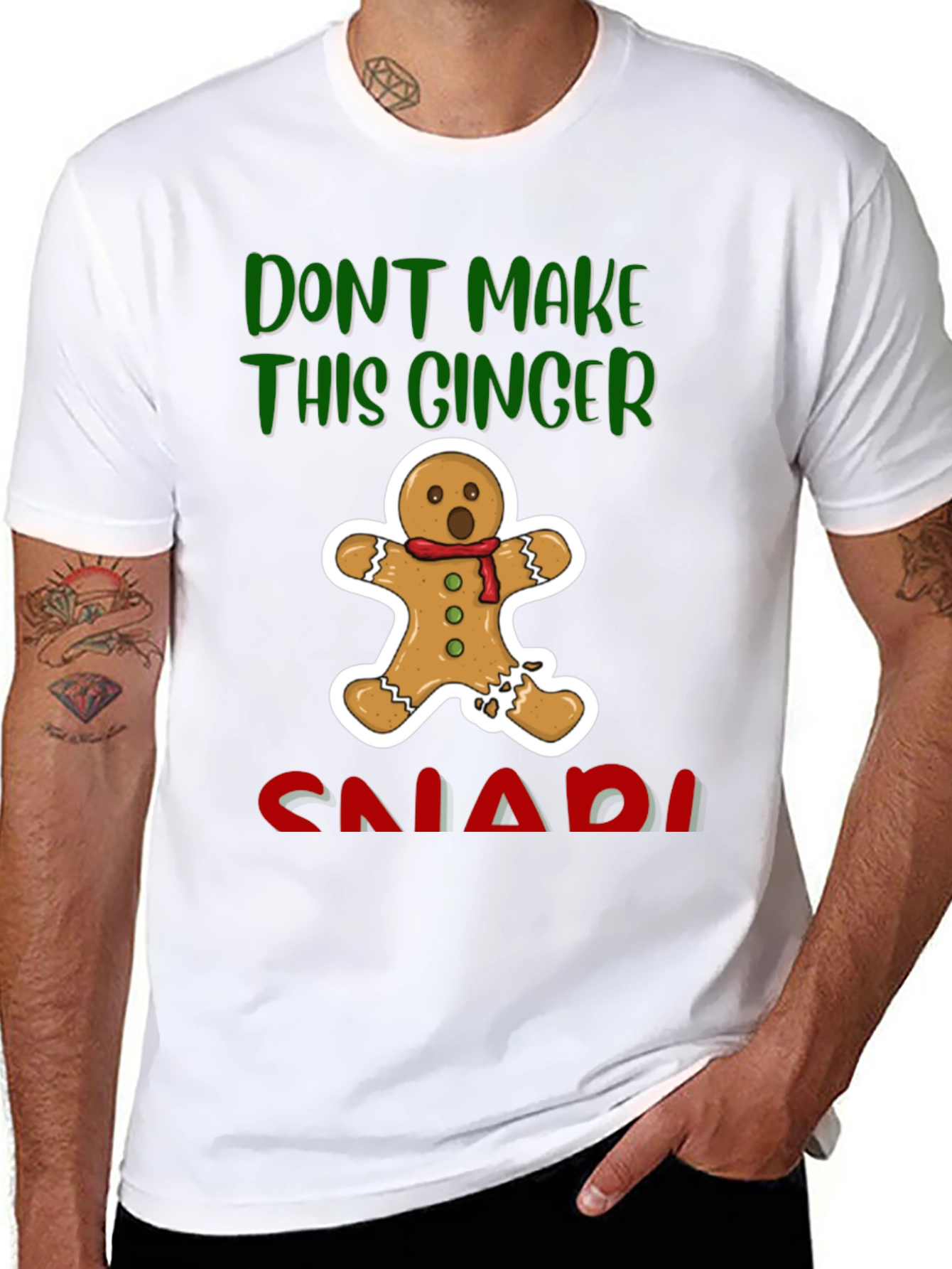 Gingerbread Man T-Shirt - Dont Make This Ginger Snap