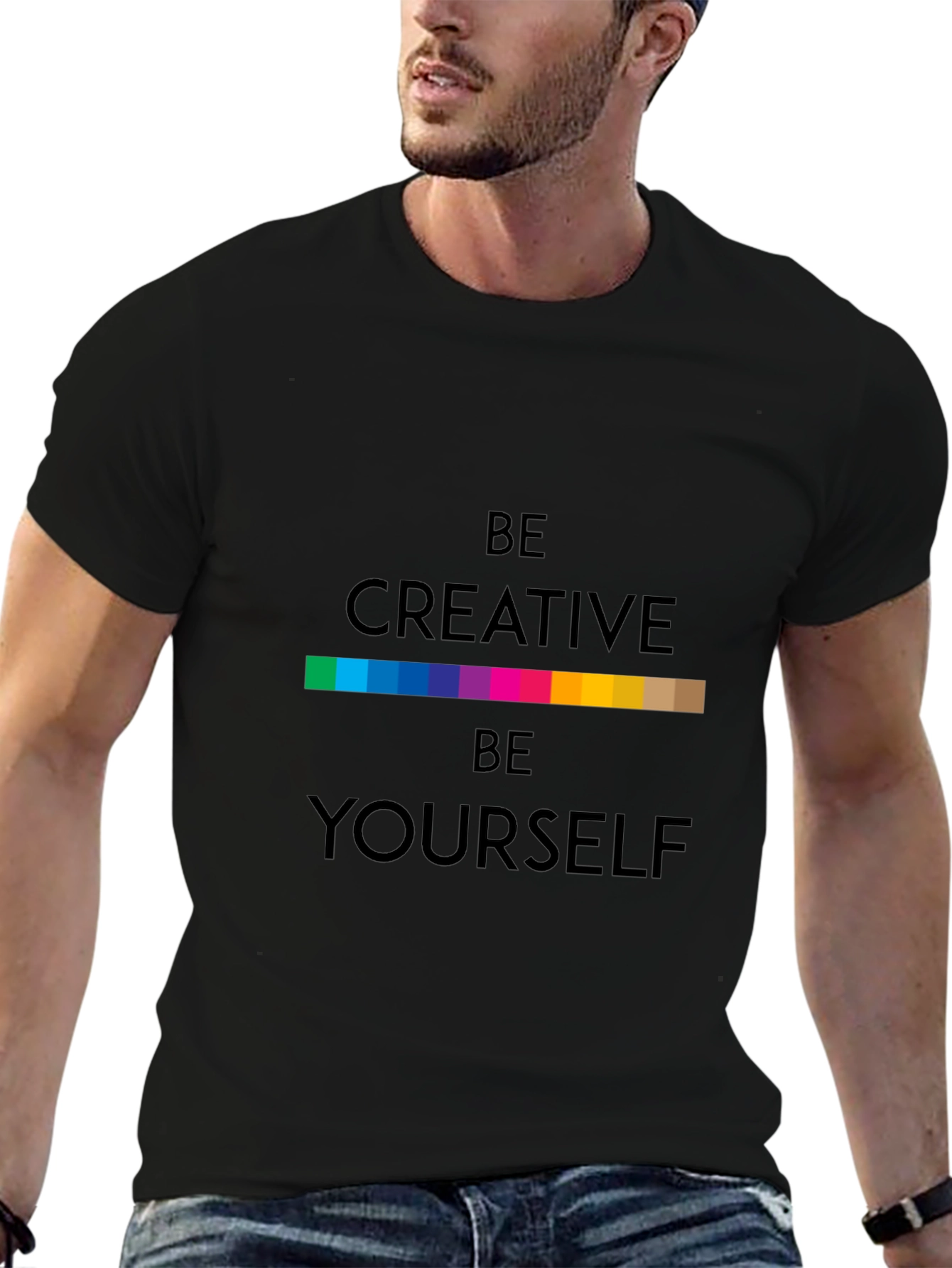Be Creative T-Shirt - Black Soft Fabric