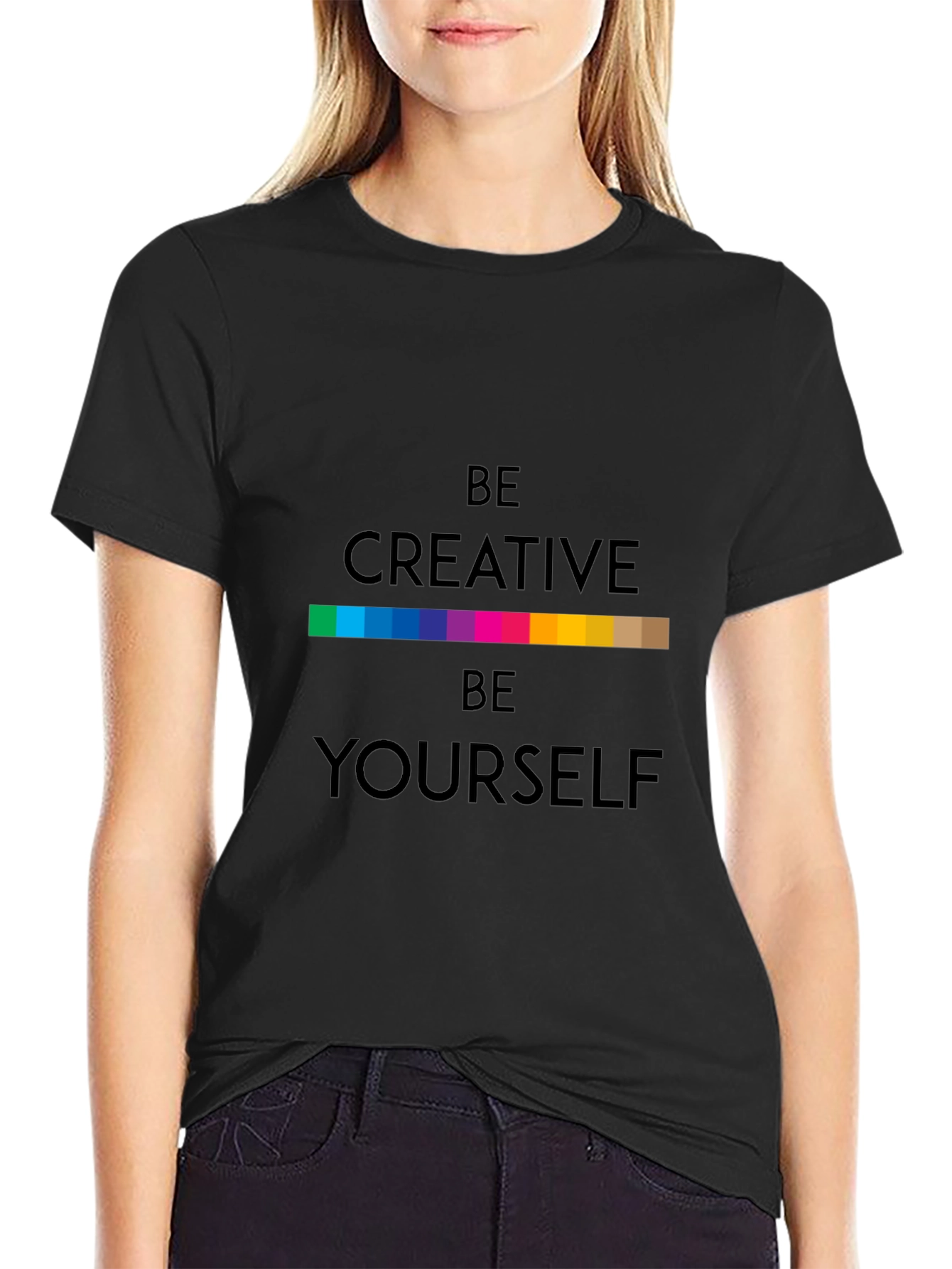 Be Creative T-Shirt - Black Soft Fabric