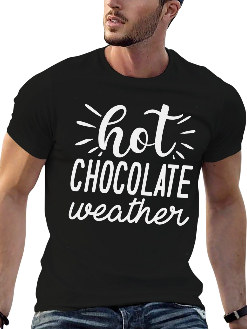 Hot Chocolate Weather Graphic Tee - Black
