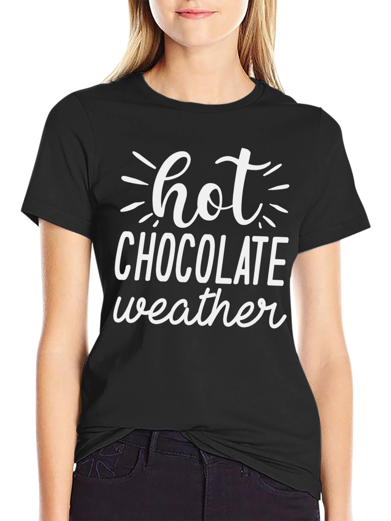 Hot Chocolate Weather Graphic Tee - Black