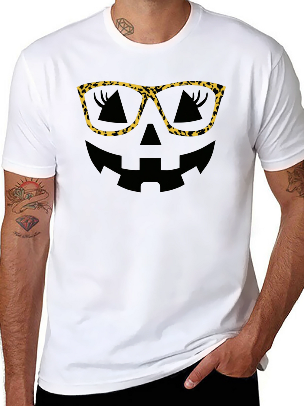 Leopard Print Glasses Halloween T-Shirt