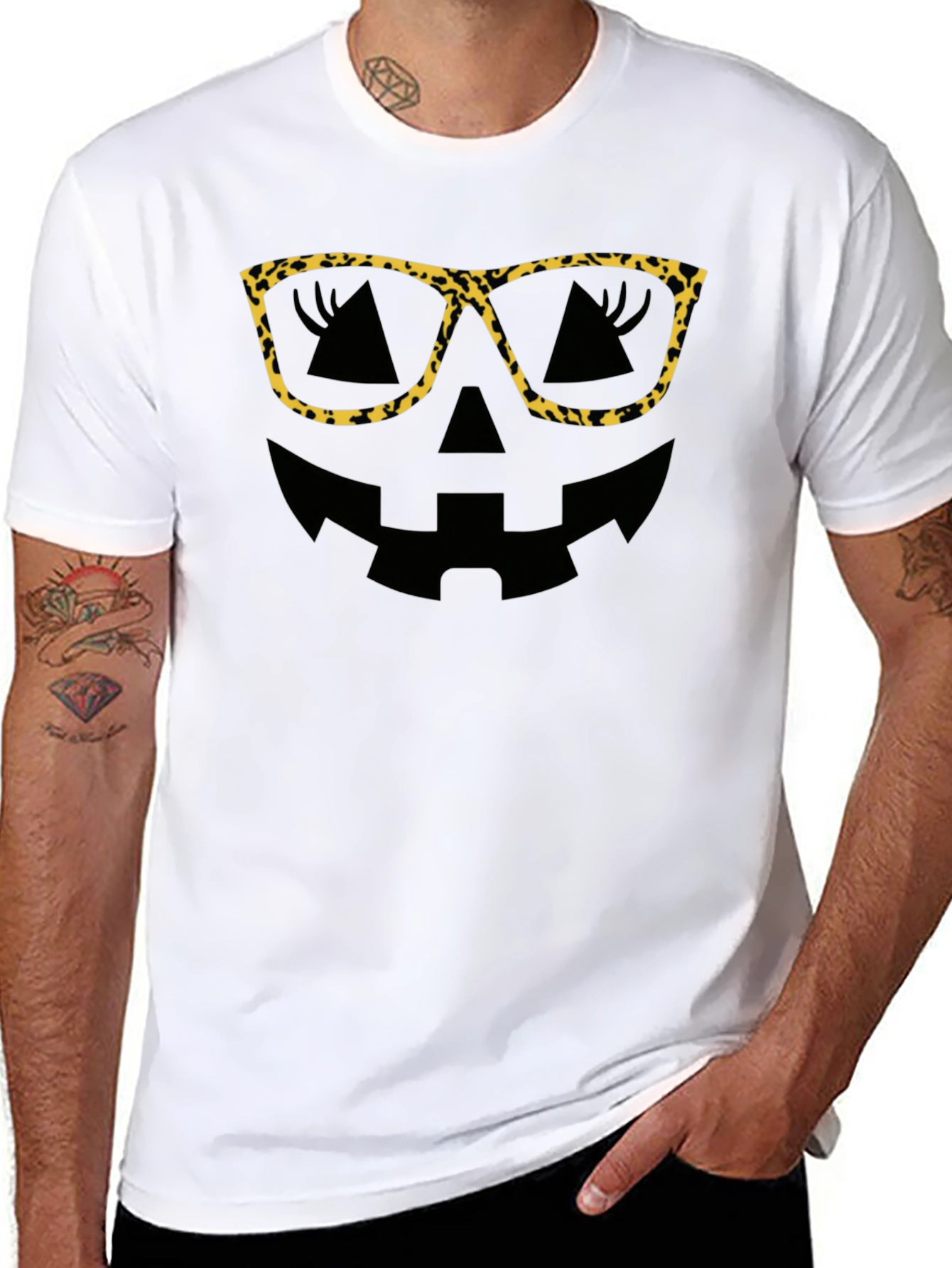 Leopard Print Glasses Halloween T-Shirt
