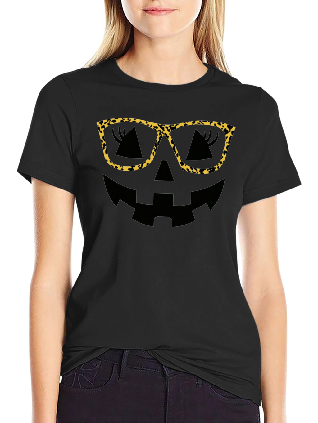 Leopard Print Glasses Halloween T-Shirt