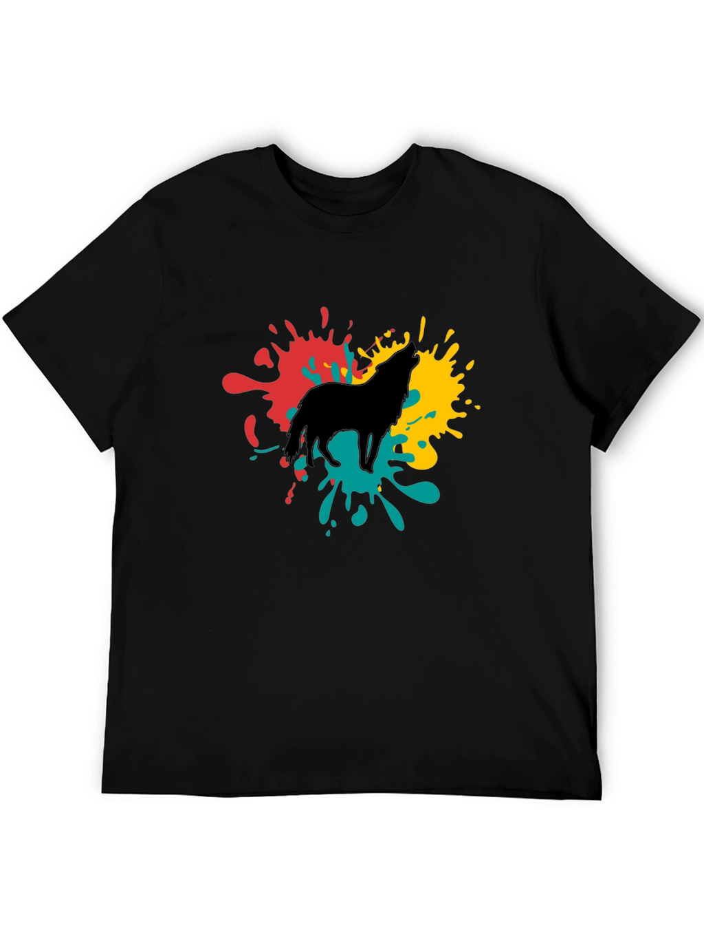 Wolf Splash Graphic Tee - Black