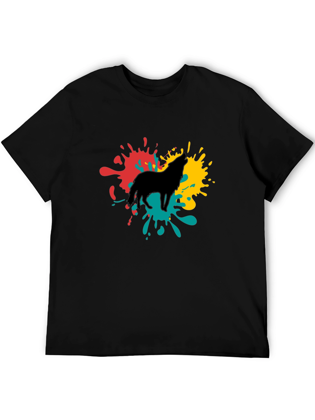 Wolf Splash Graphic Tee - Black