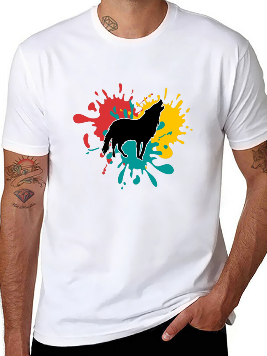 Wolf Splash Graphic Tee - Black
