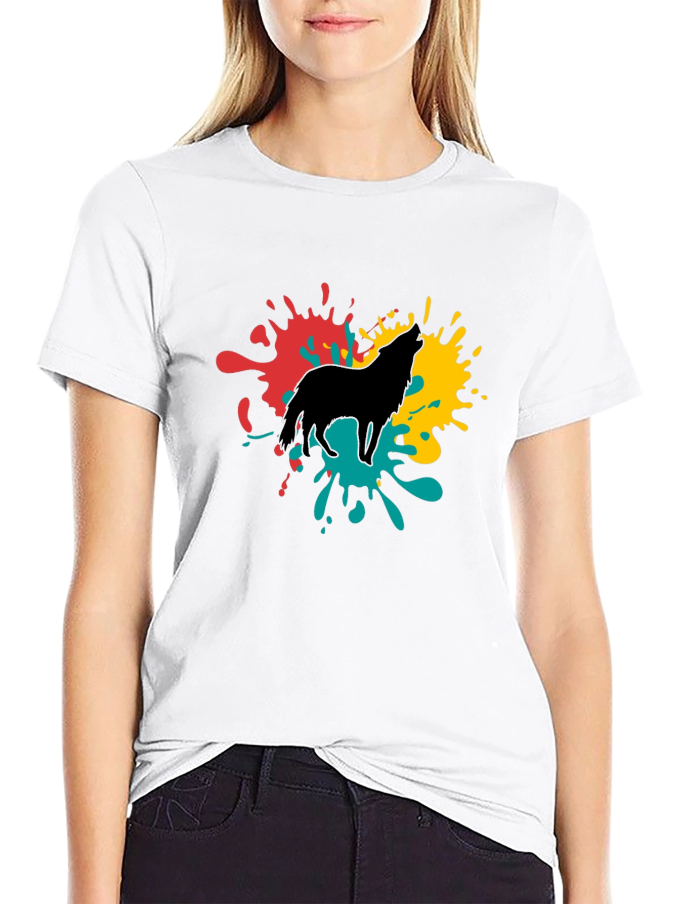 Wolf Splash Graphic Tee - Black