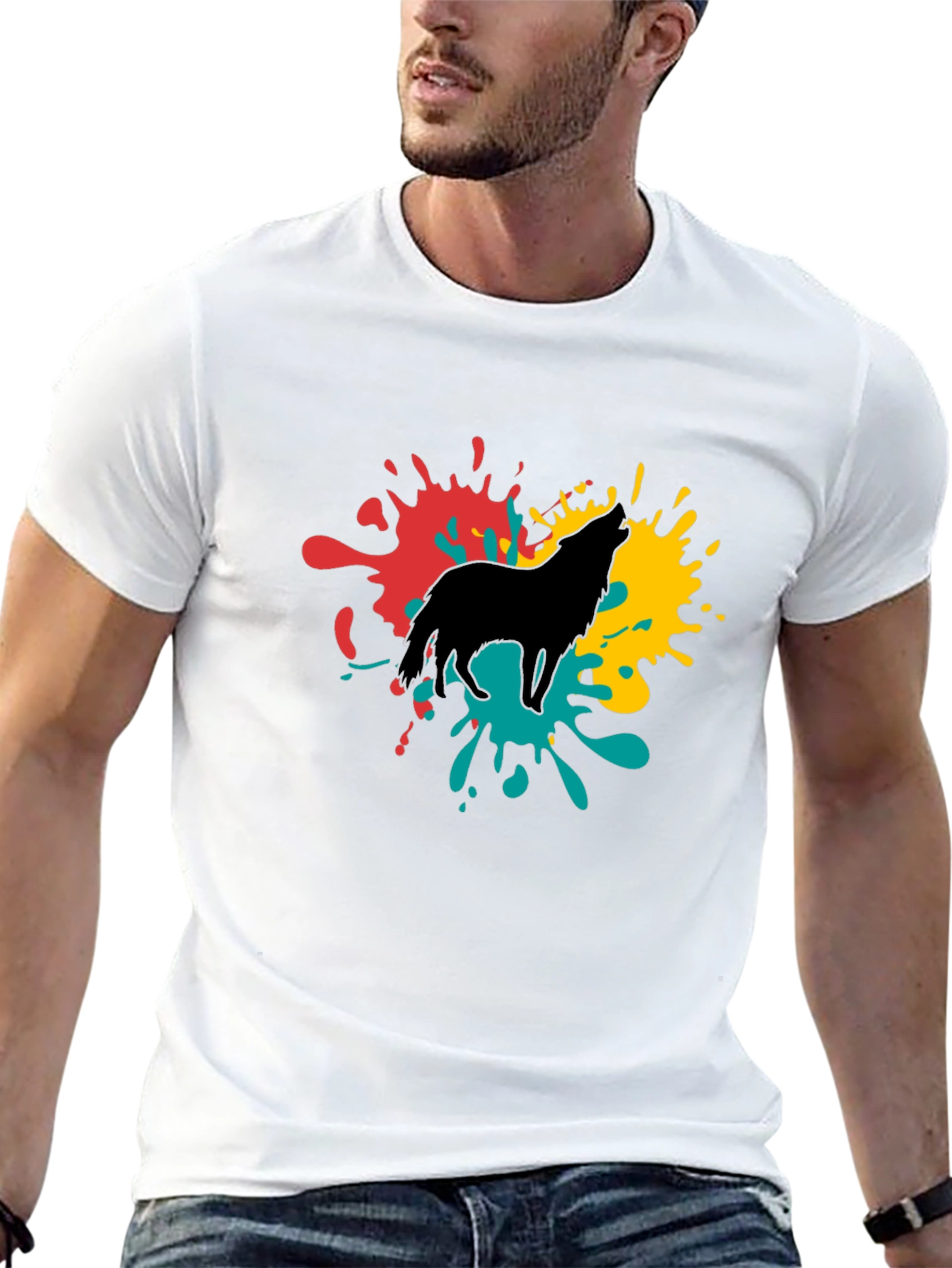 Wolf Splash Graphic Tee - Black