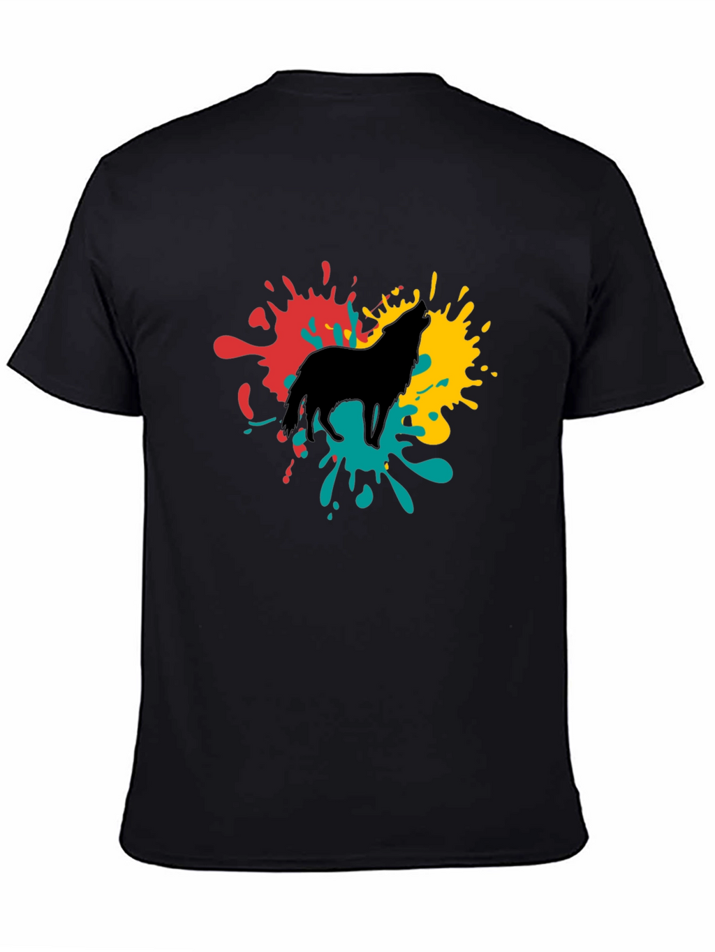 Wolf Splash Graphic Tee - Black