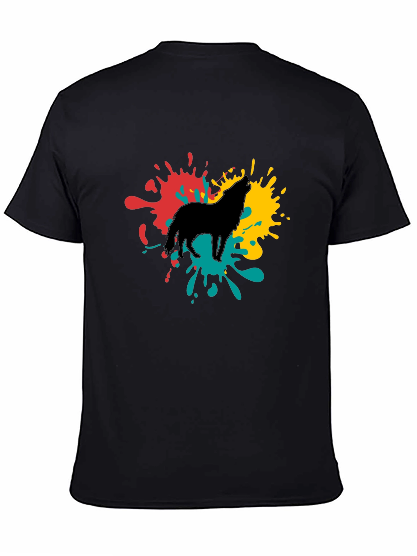 Wolf Splash Graphic Tee - Black