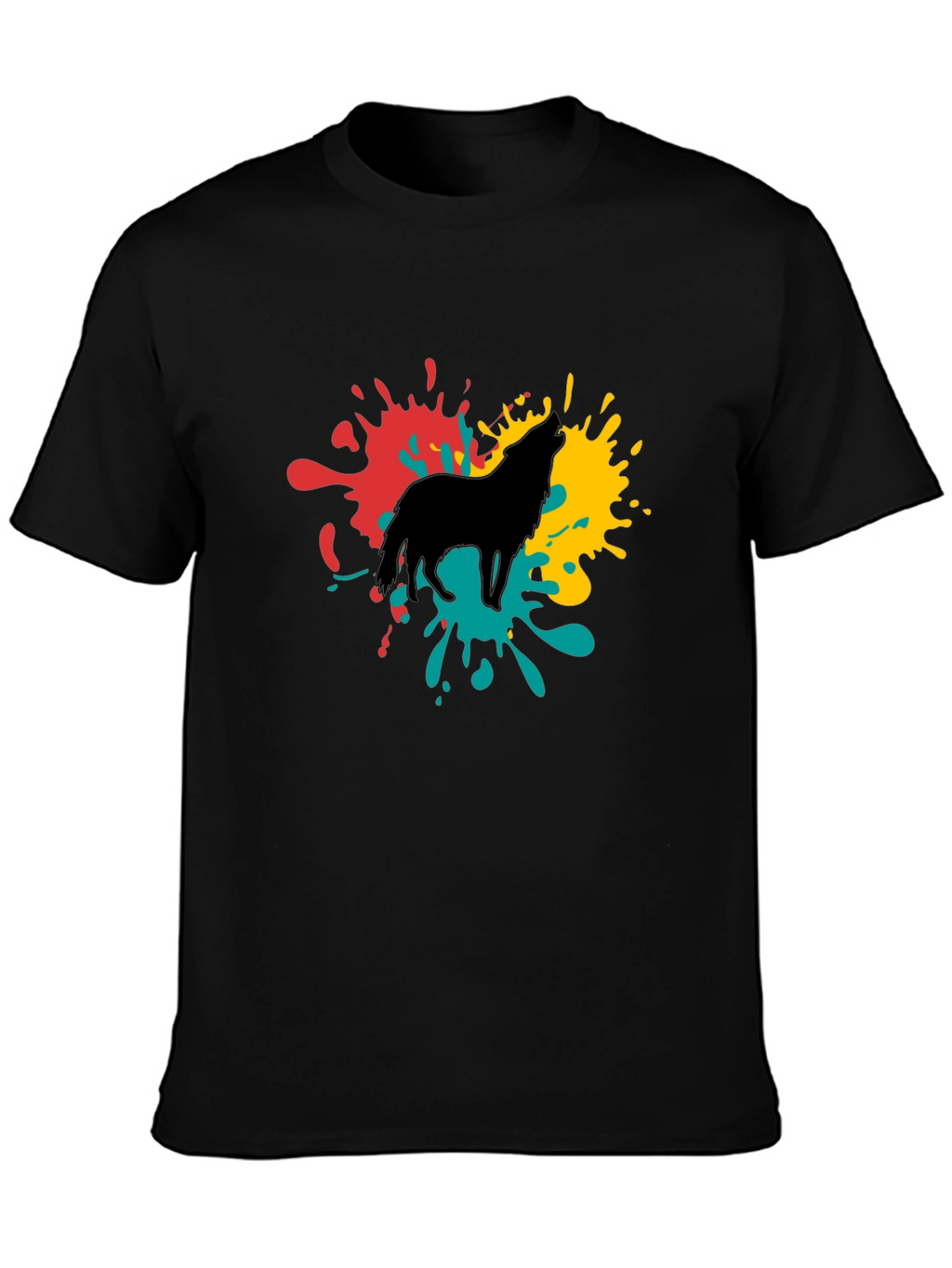Wolf Splash Graphic Tee - Black
