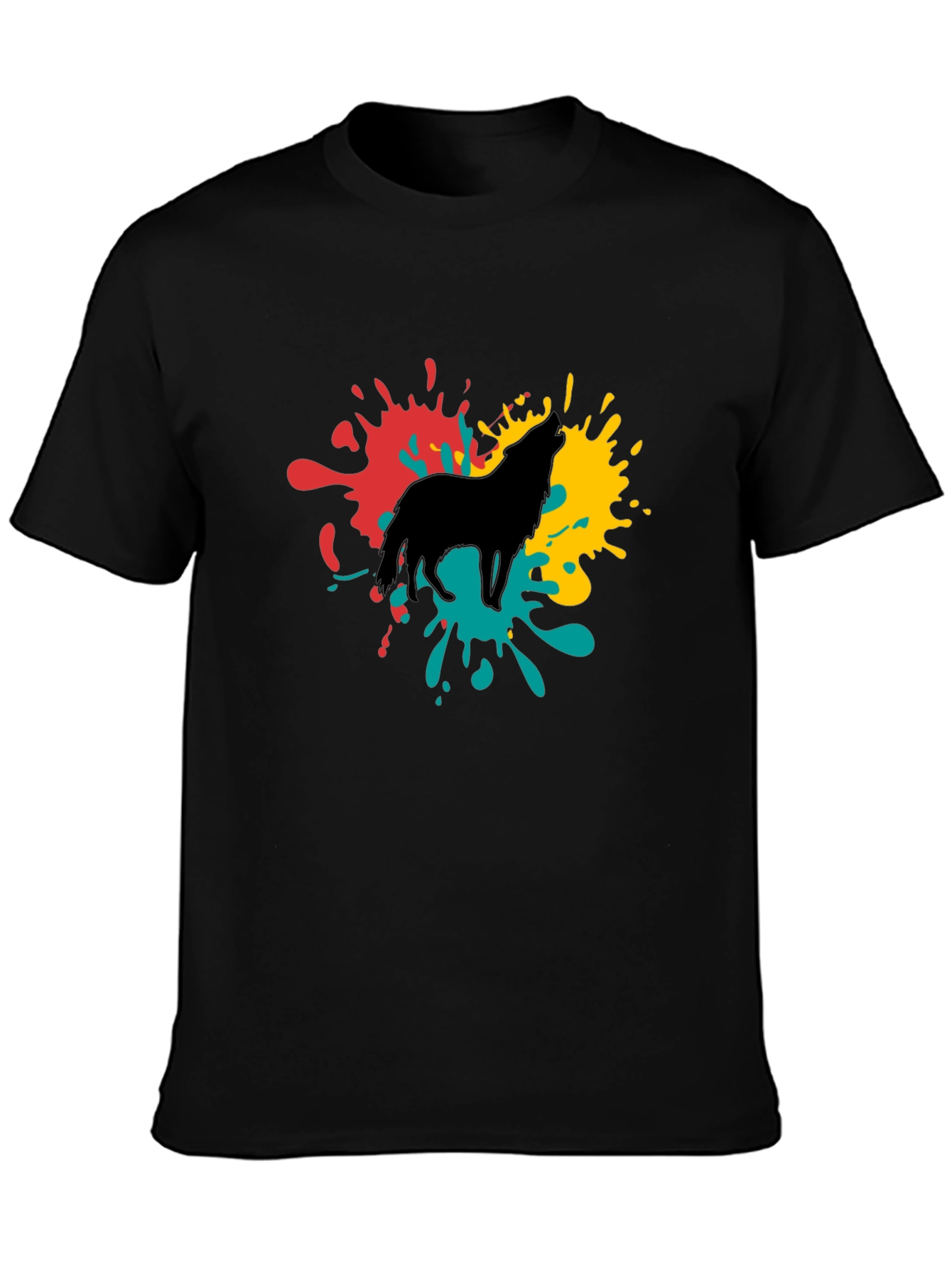 Wolf Splash Graphic Tee - Black