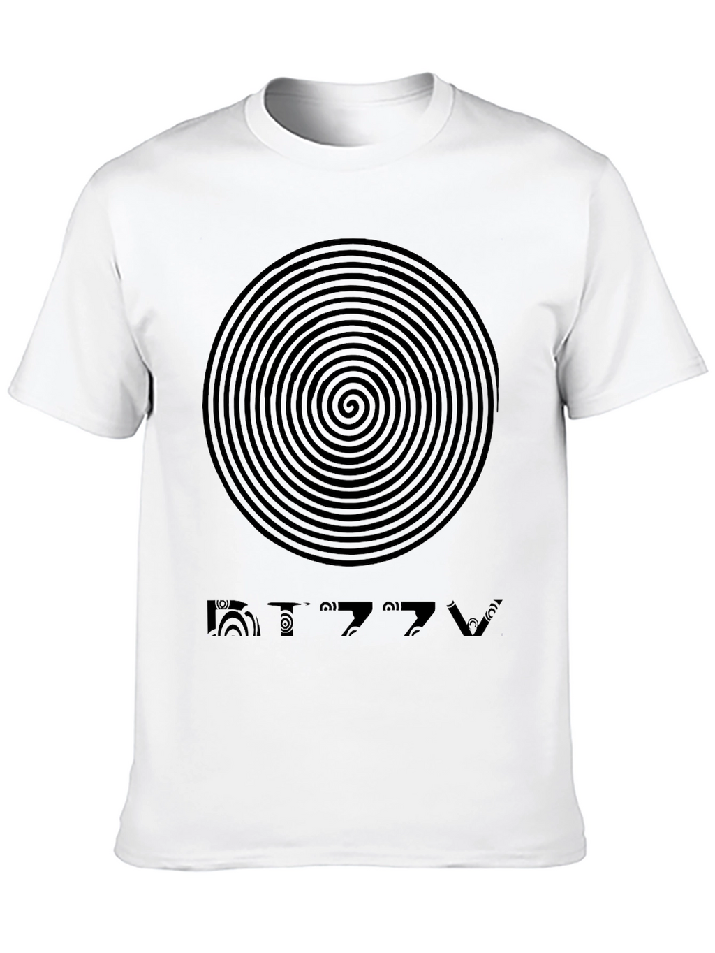 Dizzy Spiral Graphic Tee - Mens Black Cotton T-Shirt