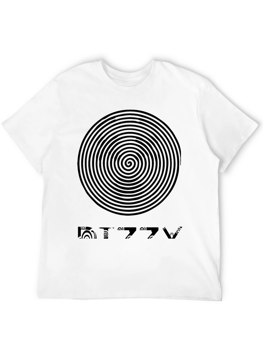 Dizzy Spiral Graphic Tee - Mens Black Cotton T-Shirt