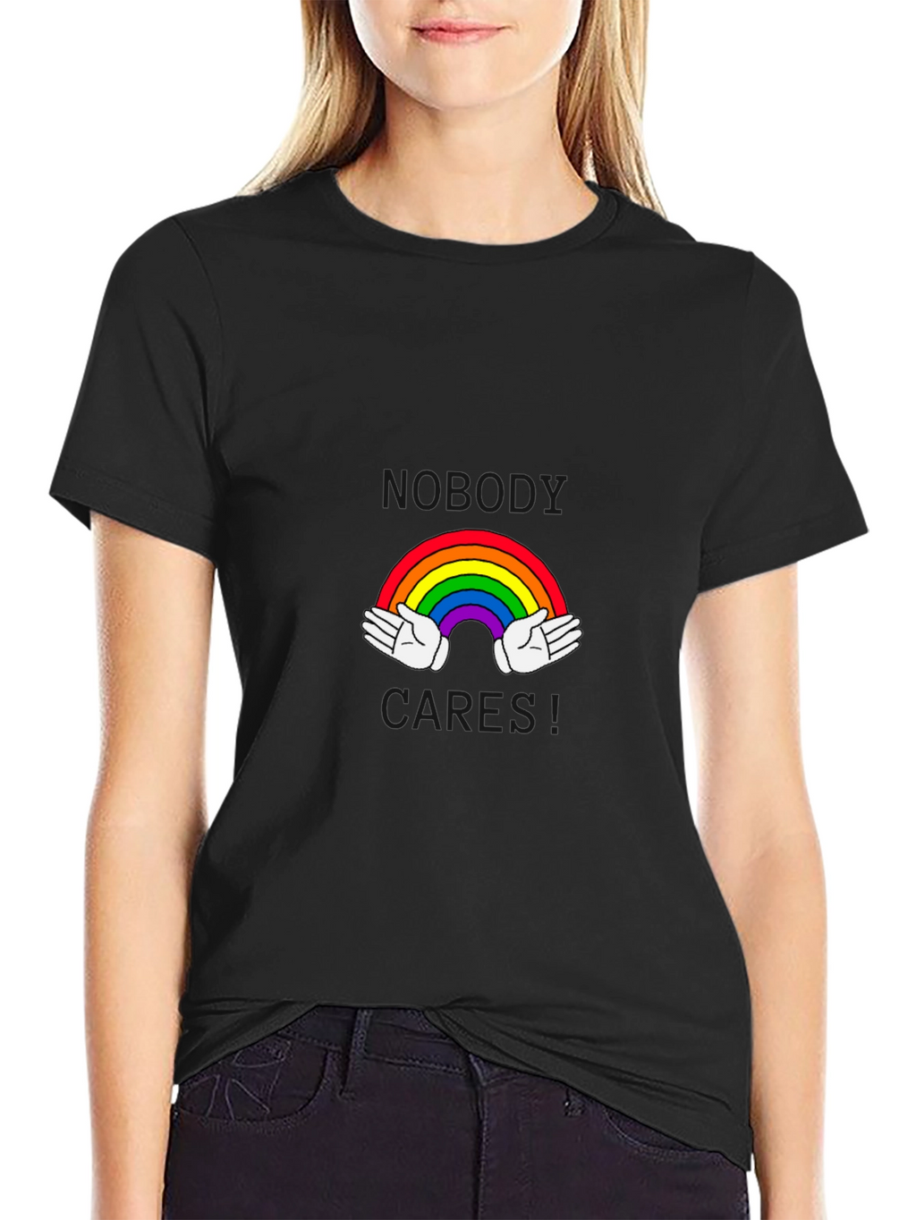 Rainbow Hands Black T-Shirt