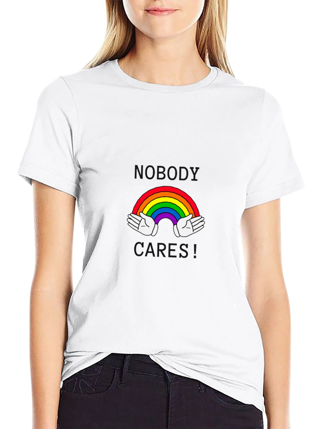 Rainbow Hands Black T-Shirt