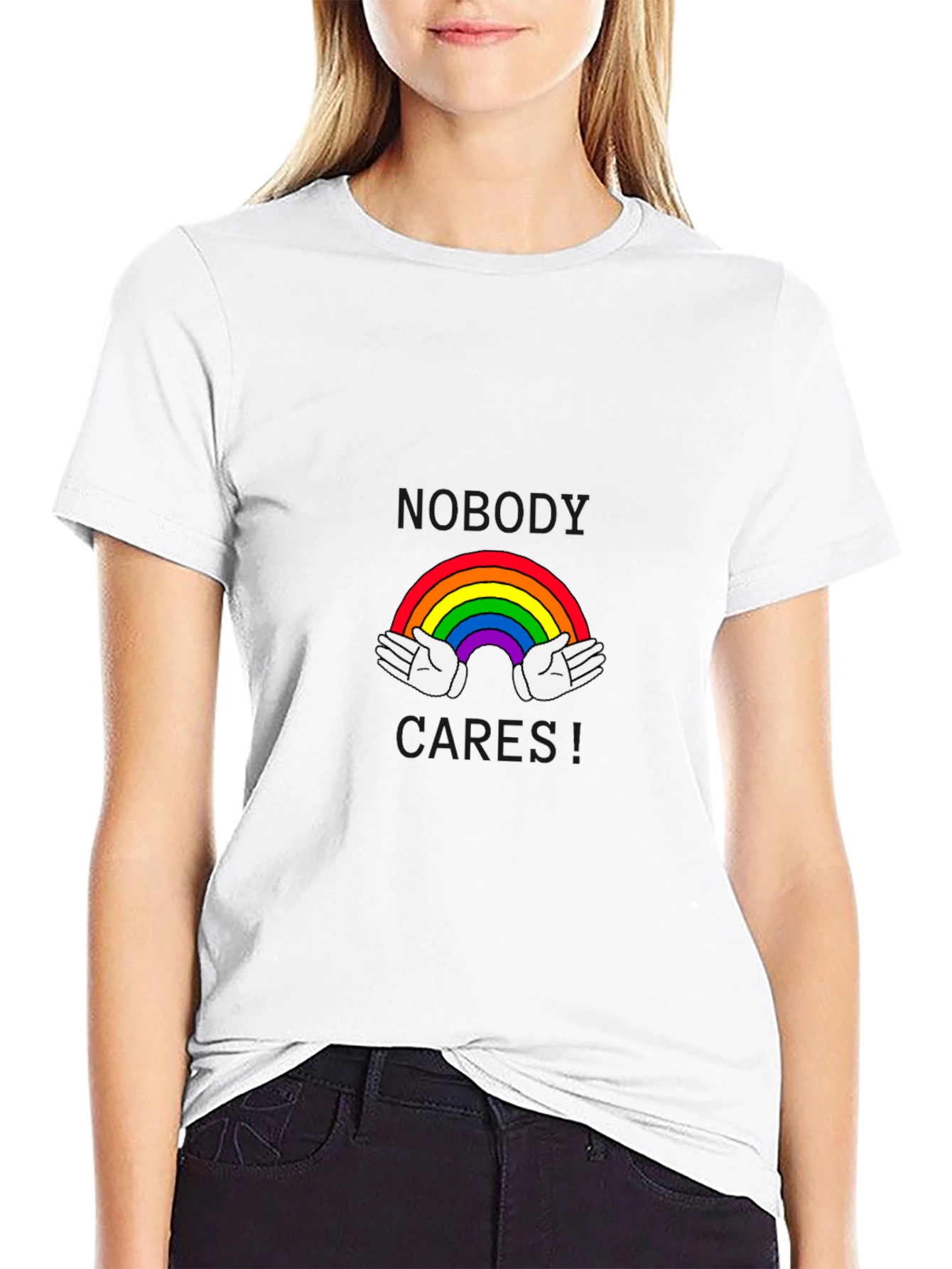 Rainbow Hands Black T-Shirt