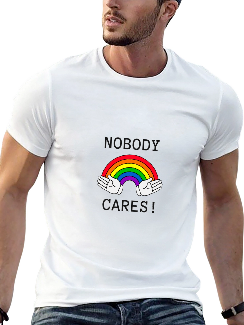 Rainbow Hands Black T-Shirt