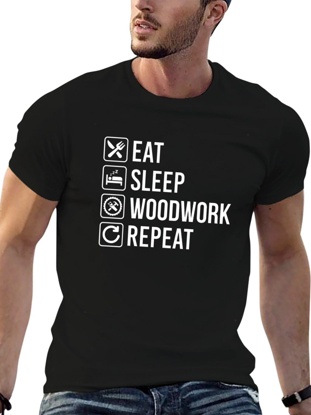 Eat Sleep Woodwork Repeat T-Shirt