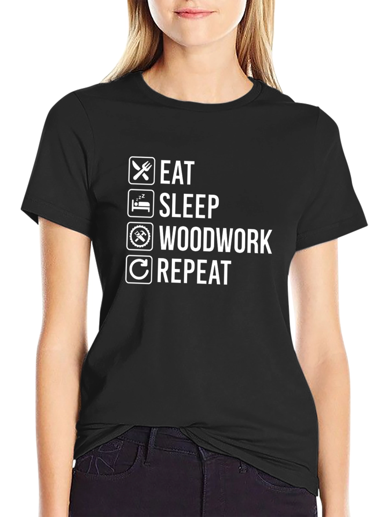 Eat Sleep Woodwork Repeat T-Shirt