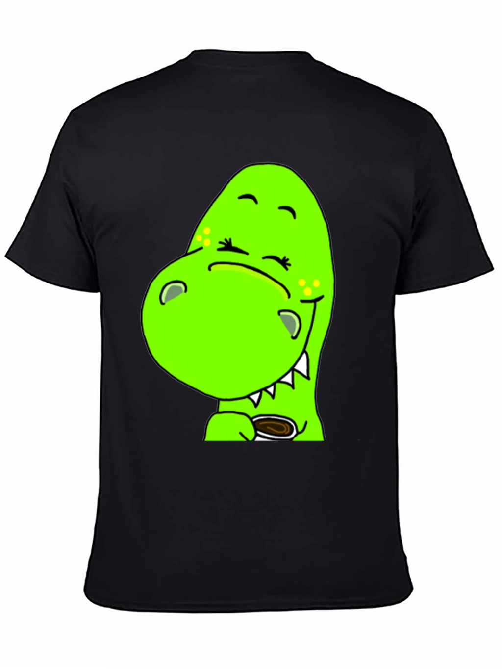Cute Green Dino T-Shirt - Coffee Lover