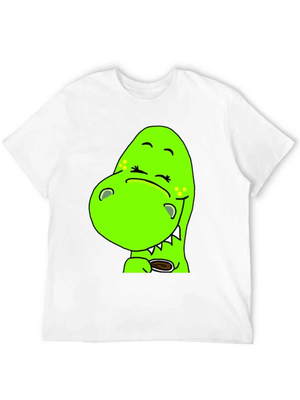 Cute Green Dino T-Shirt - Coffee Lover