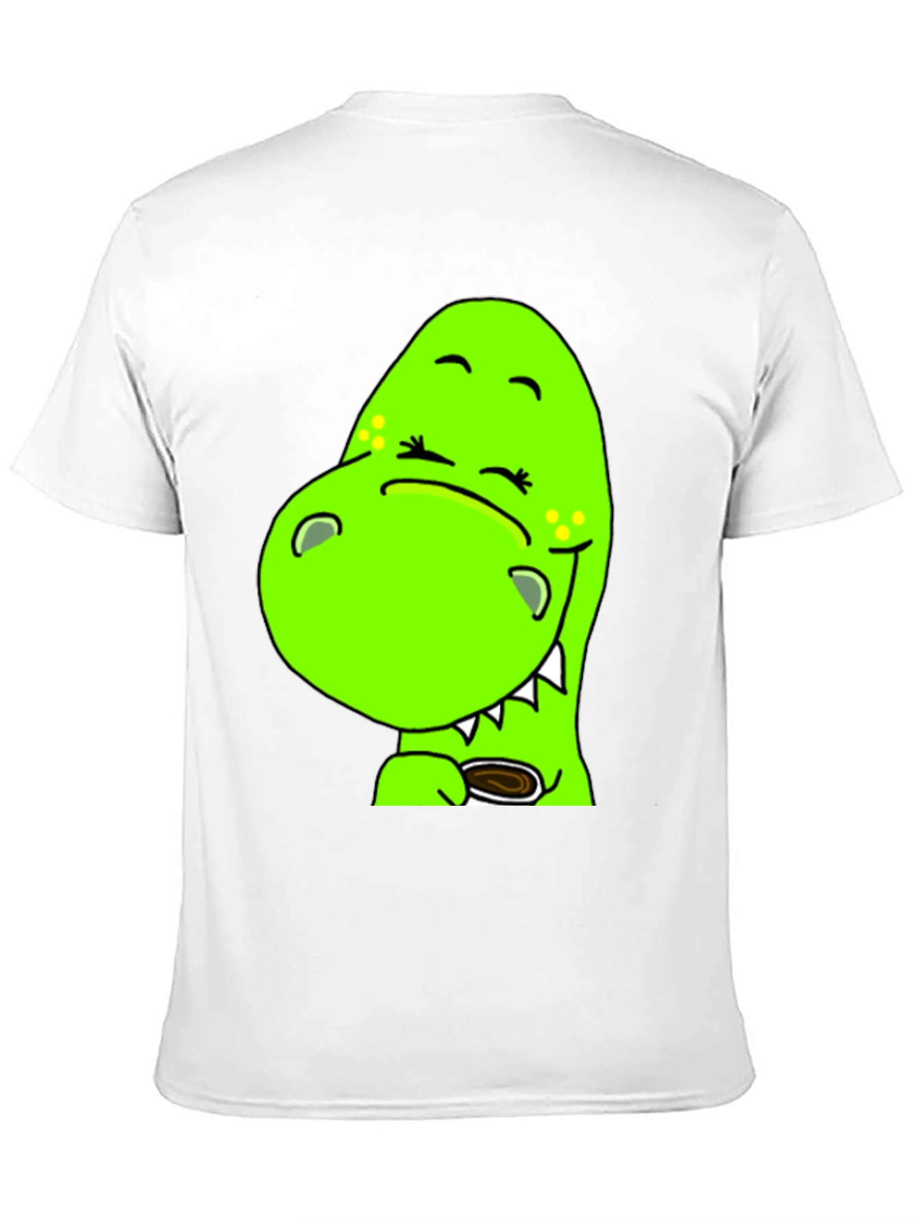 Cute Green Dino T-Shirt - Coffee Lover