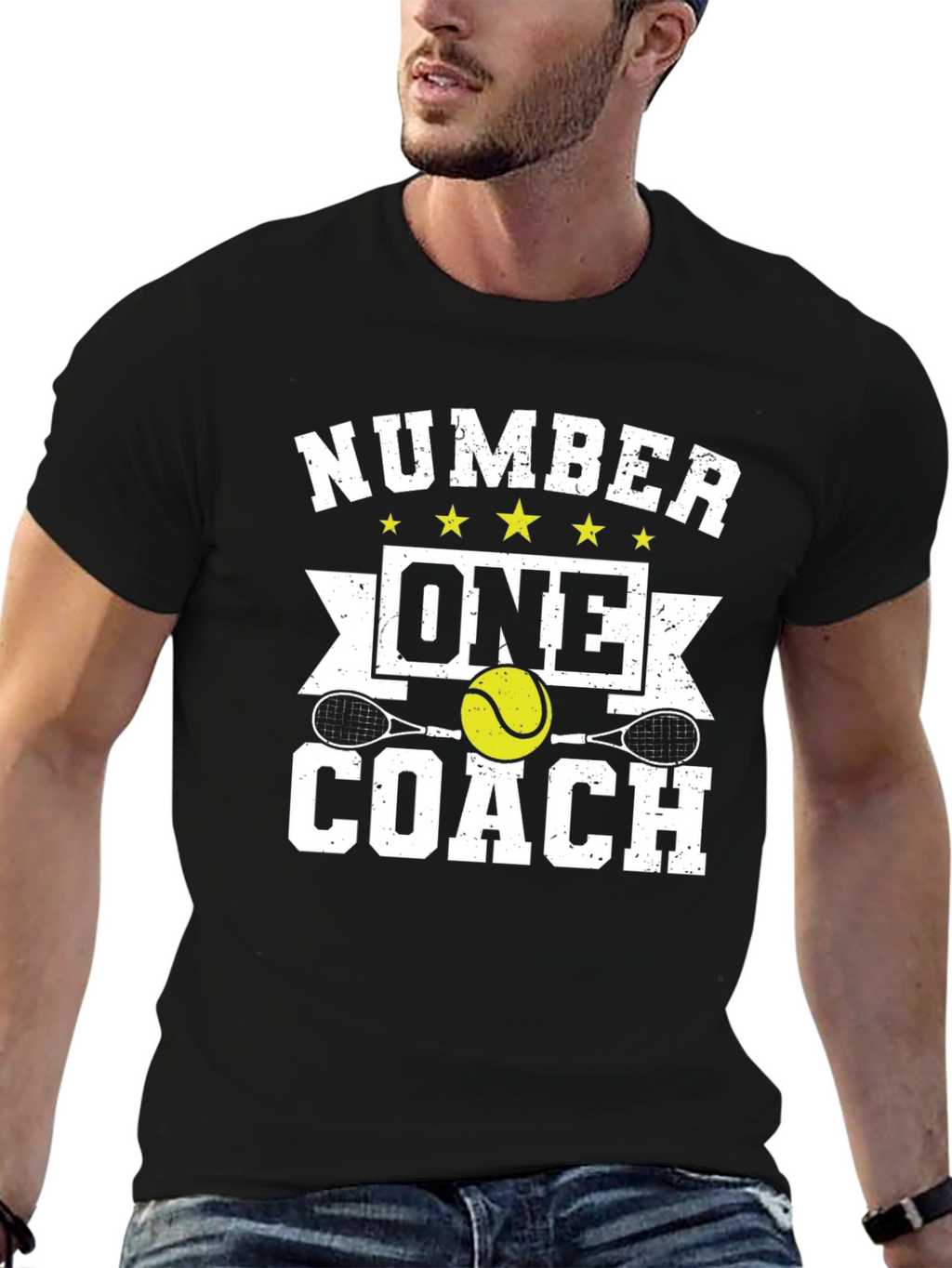 Number One Coach T-Shirt - Tennis Instructor Tee