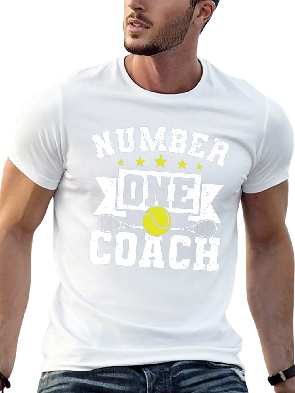 Number One Coach T-Shirt - Tennis Instructor Tee