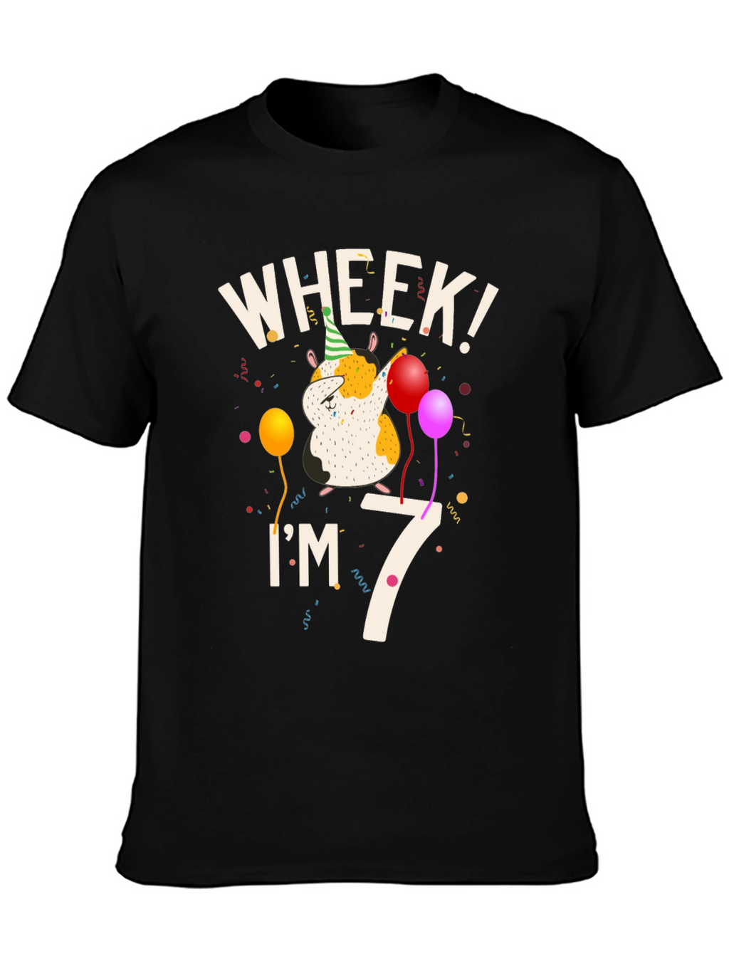 Wheek Im 7 Guinea Pig Birthday T-Shirt