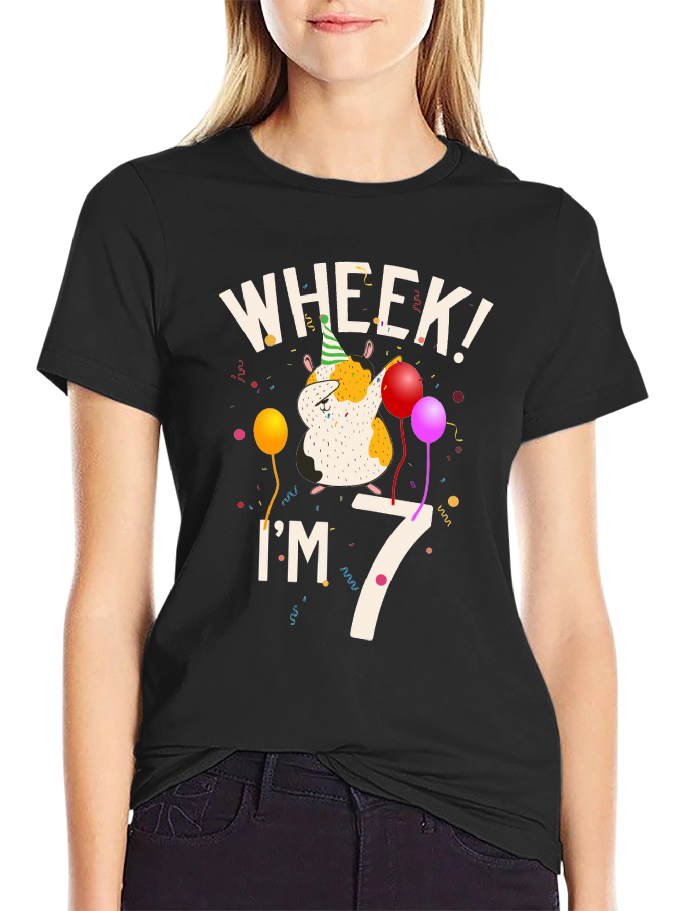 Wheek Im 7 Guinea Pig Birthday T-Shirt